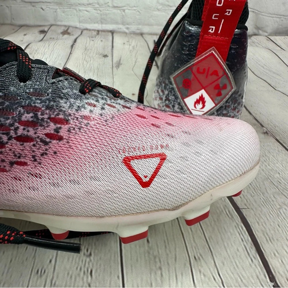 Under Armour UA football Cleats spotlight Lux MC 2.0 black and red size 14 - Picture 7 of 14
